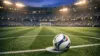 World Cup 2026 official match ball on stadium pitch under dramatic evening lights
