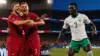 Norway vs Senegal World Cup match at MetLife Stadium with players in action