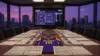 NBA front office war room with trade documents and contract negotiations setup
