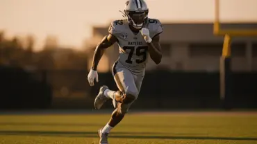 Raiders wide receiver sprinting at full speed during practice showing explosive athleticism