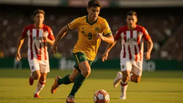 Australia Socceroos counter-attacking against Paraguay in World Cup Group D match