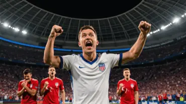 USA soccer players celebrating at SoFi Stadium during World Cup 2026 match against Turkey