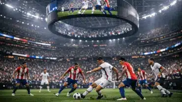 USA vs Paraguay soccer match at packed SoFi Stadium during 2026 World Cup opener