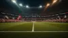 Lumen Field soccer stadium at night with packed crowd and illuminated pitch for World Cup match