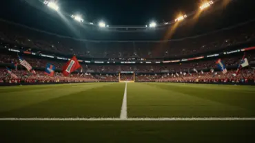 Lumen Field soccer stadium at night with packed crowd and illuminated pitch for World Cup match