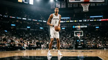 Victor Wembanyama shows intense focus during NBA Finals Game 1 against the Knicks