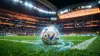 World Cup soccer ball with technology overlay on stadium field representing AI betting data systems