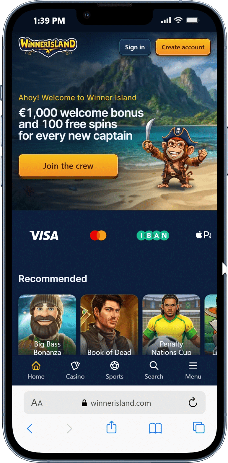 WinnerIsland - Alberta casino site - welcome offer
