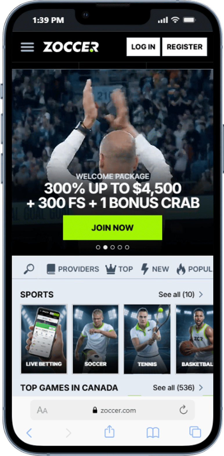 Zoccer - top Alberta online casino - welcome offer