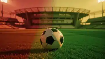 Soccer ball on field at Lumen Field stadium for Belgium vs Senegal World Cup 2026 match