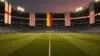 World Cup stadium with England, Belgium, and USA flags under dramatic floodlights