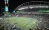 Lumen Field during a Seattle soccer match, crowded stands and bright lights.