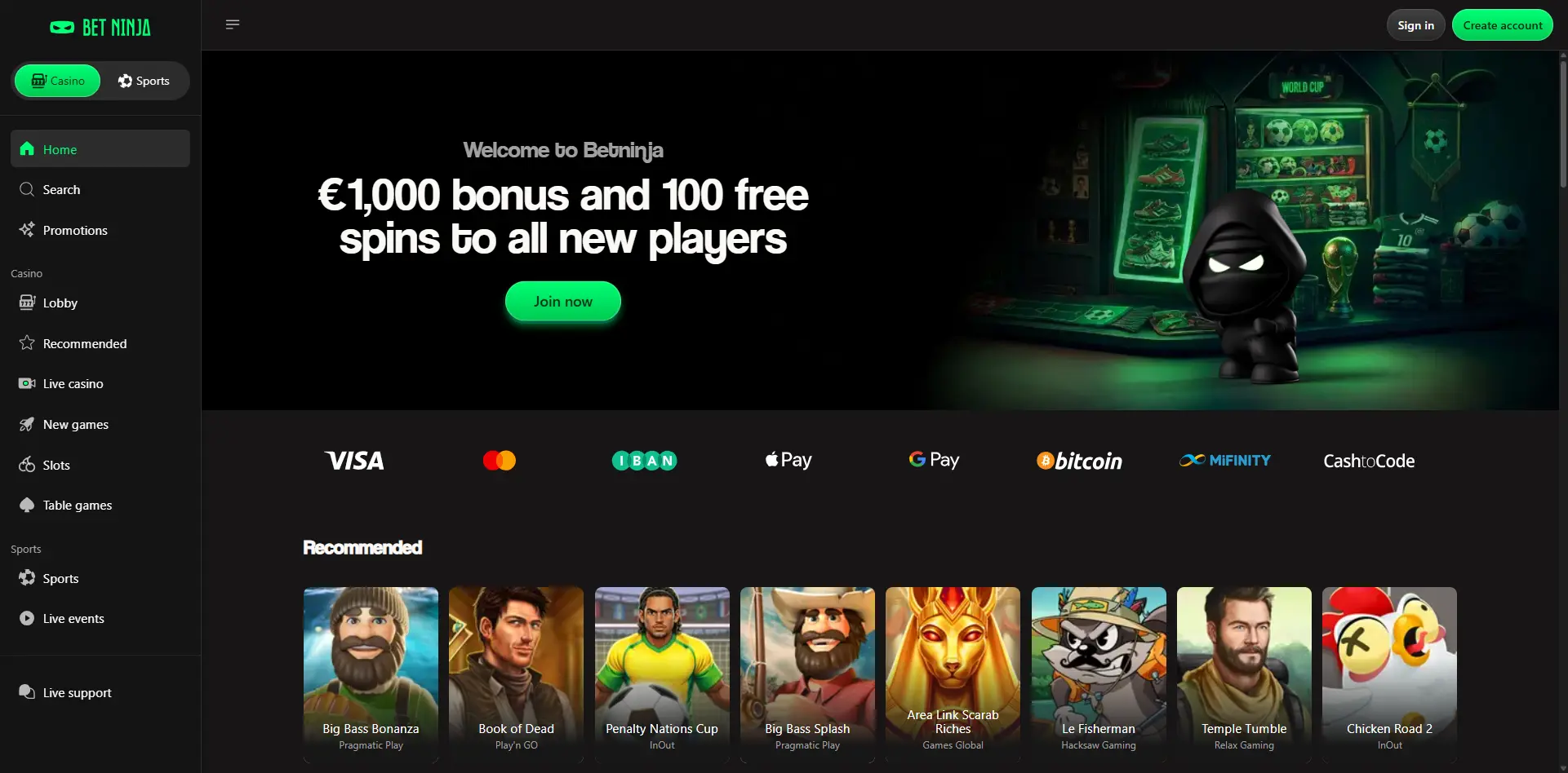 BetNinja screenshot