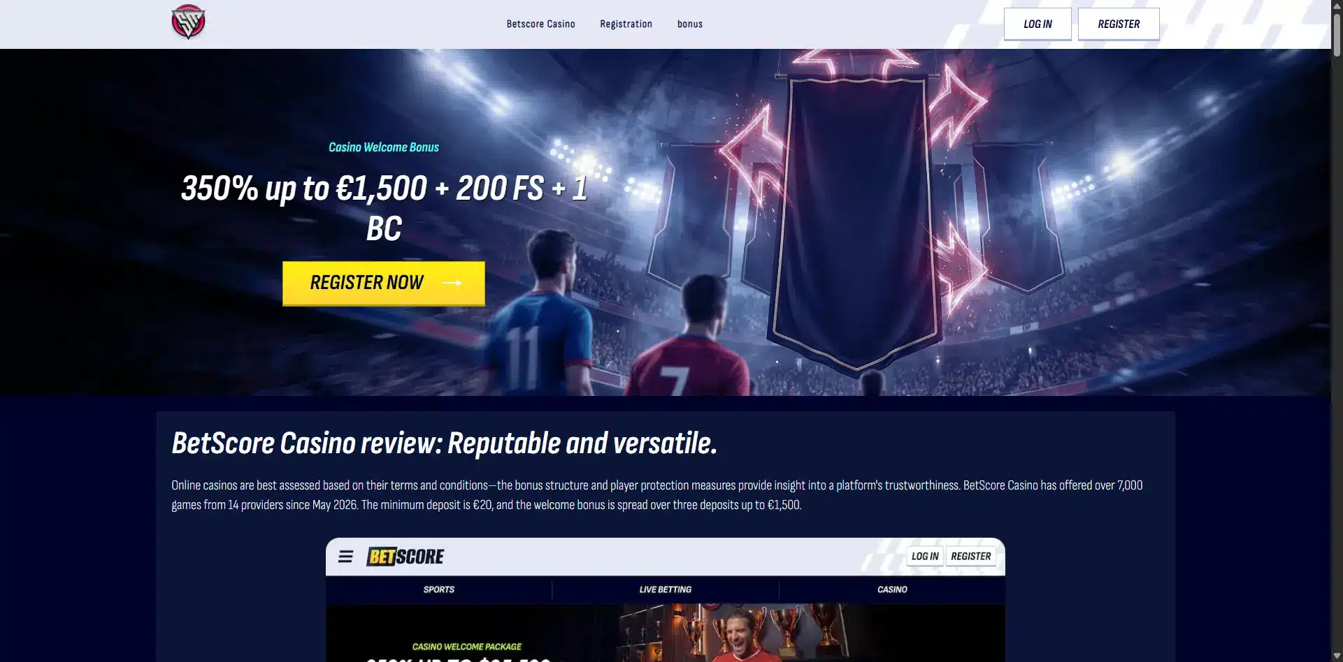 Betscore screenshot