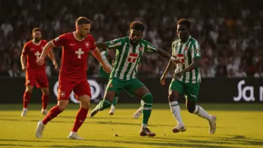 Switzerland vs Algeria 2026 World Cup Round of 32 match action with players competing on pitch