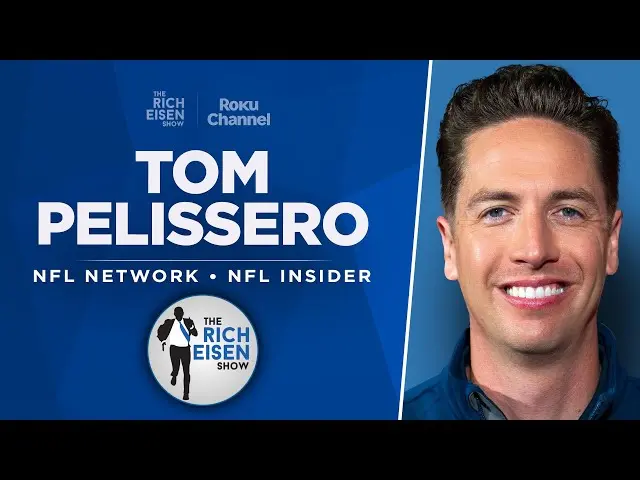 Tom Pelissero, NFL Network insider, smiling on a blue background.
