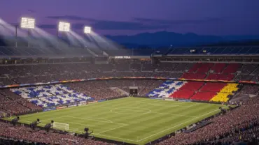 Lumen Field stadium illuminated for USA vs Belgium World Cup 2026 Round of 16 match in Seattle