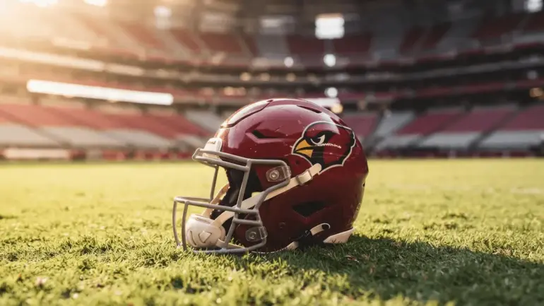 Arizona Cardinals helmet on field before Hall of Fame Game debut