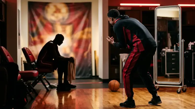 Miami Heat locker room scene capturing the playful roast of Dwyane Wade’s clean-shaven look