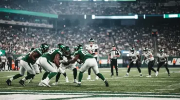 New York Jets defenders line up during a preseason game as roster decisions take shape