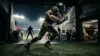 NFL running back carrying the ball under stadium lights after a roster trade