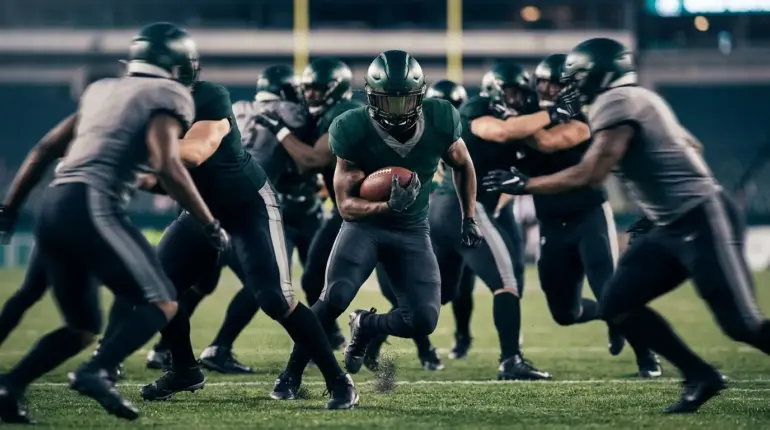 Saquon Barkley runs through traffic as he pursues an Eagles bounce-back season